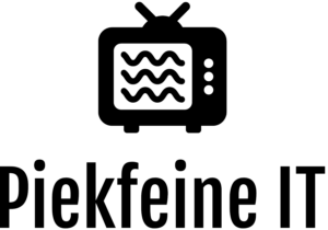 Bild eines Fernsehers mit der Unterschrift Piekfeine IT